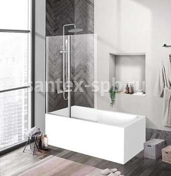 Шторка для ванны стеклянная BelBagno UNO 80х150 складная