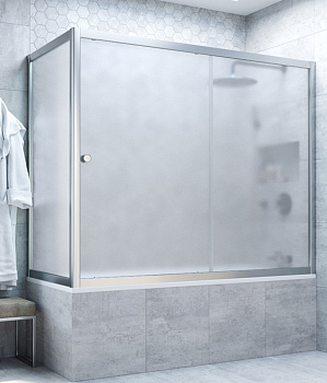 Стеклянная шторка для угловой ванны ZV+ZVF раздвижная 1600x700