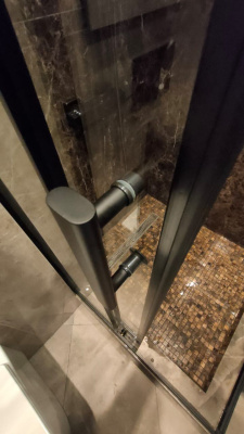 душевое ограждение прямоугольное type-50 110x90 чёрная/прозрачная