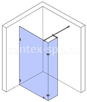 Душевая перегородка стеклянная WoterGlass TYPE-65-3