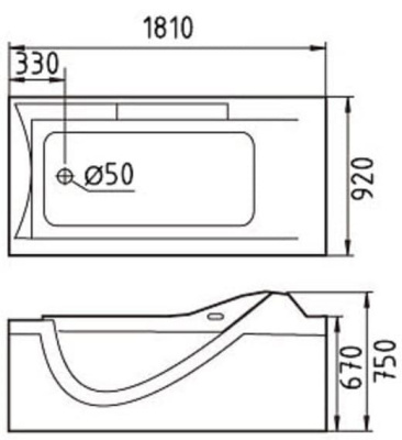 акриловая ванна с гидромассажем gemy g9055k 180х90
