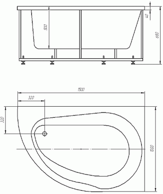 акриловая ванна акватек вирго 150х100