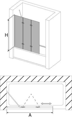 шторка для ванны avek fort z 80х140