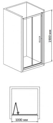 душевая дверь bandhours snow 100d 100х190