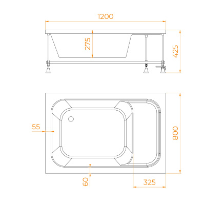 душевой поддон прямоугольный высокий rgw bcl 120x80