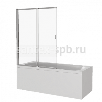 Шторка для ванной сдвижная поворотная Bas SCREEN SL-100-C-CH 100х140
