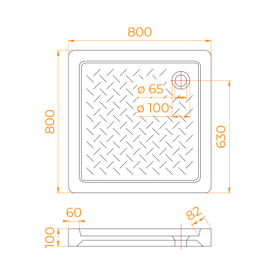 душевой поддон керамический rgw cr 80x80