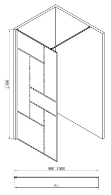душевая перегородка abber immer offen ag63100b 100x200