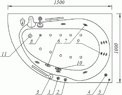 акриловая ванна акватек вирго 150х100