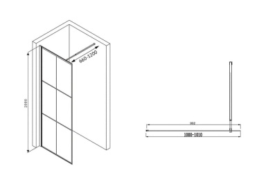душевая перегородка abber ag62100b8 100x200