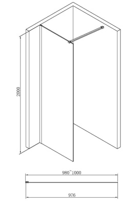 душевая перегородка abber immer offen ag61100b 100x200