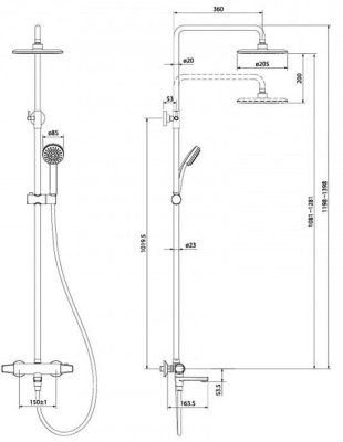 душевой гарнитур iddis torr torsbbti06 с термостатом