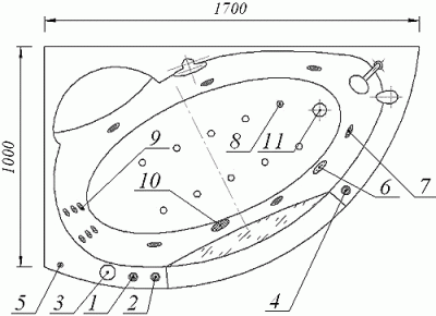 акриловая ванна акватек аякс 2 170x110