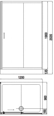 душевой уголок(ограждение) bandhours chrome 912