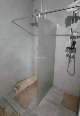 Стеклянная душевая перегородка матовая 900x2000