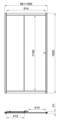 душевая дверь из стекла тритон слайд 100x185