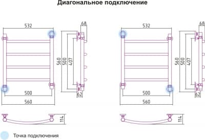 полотенцесушитель водяной сунержа галант 500х500