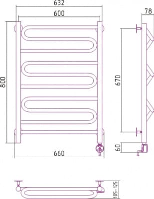 полотенцесушитель электрический сунержа элегия 800х600