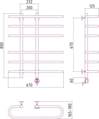 полотенцесушитель электрический сунержа фурор 800х700