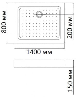 душевой поддон bandhours rectangular 814 140х80