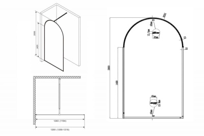 душевая перегородка abber immer offen ag64120b 120x200
