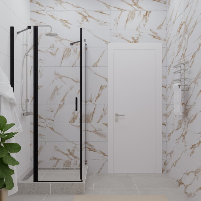 душевой уголок квадратный тритон йота 90x90 чёрный