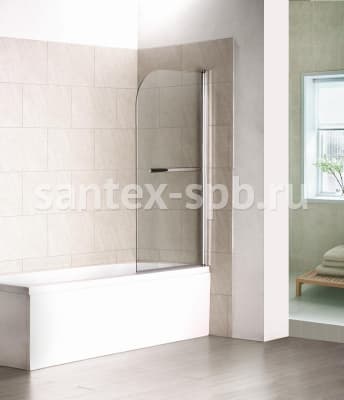 шторка для ванной стеклянная bas screen h-ht-80-c-ch 80х140
