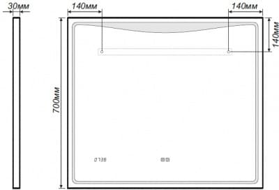 зеркало для ванной сенсорное vigo eva lux 80х70