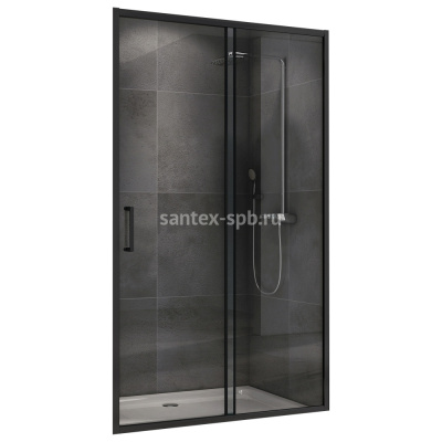 Душевая дверь в нишу ABBER AG30150B5 150x190 Чёрная раздвижная