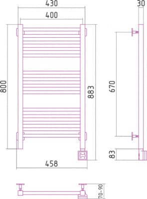 полотенцесушитель электрический сунержа модус 800х400