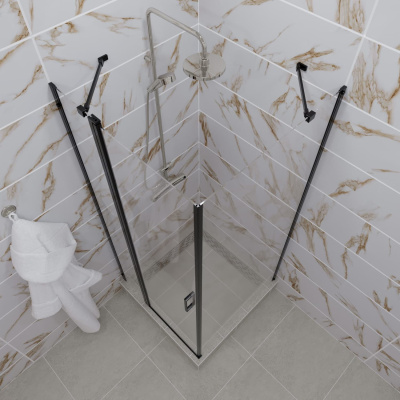 душевой уголок квадратный тритон йота 90x90 чёрный