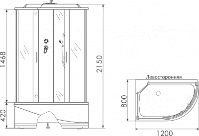 душевая кабина erlit er3512tp-c3 120х80