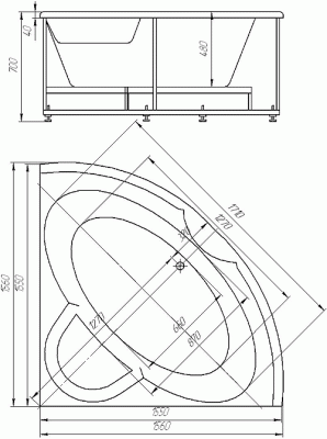 акриловая ванна акватек поларис 2 155x155