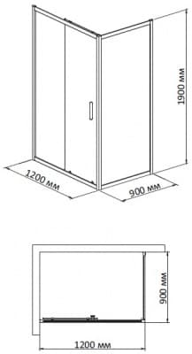 душевое ограждение bandhours mike/side 912 120х90 без поддона