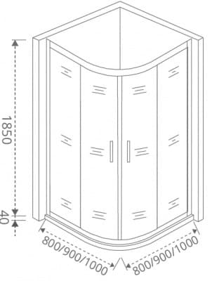 душевое ограждение без поддона bas latte r 90х90 прозрачное