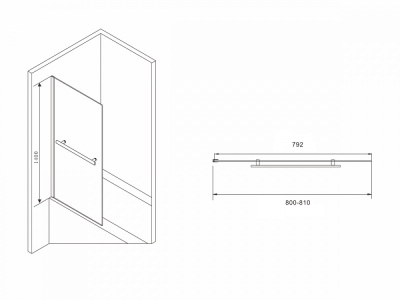 перегородка на ванну стеклянная abber ag70080b 80x140