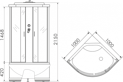 душевая кабина erlit er3510tp-c3/c4 100х100